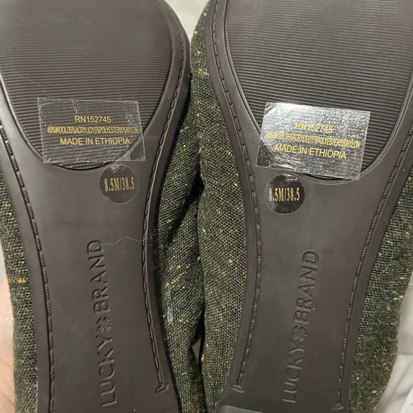 NEW Lucky Brand Emmie Womens Green Ballet Flats Shoes Size 8.5 w/ Leather Lining - Picture 3 of 3